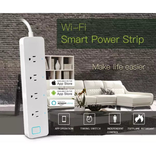 Wi-Fi electrical strip with 4 sockets - Type B plug