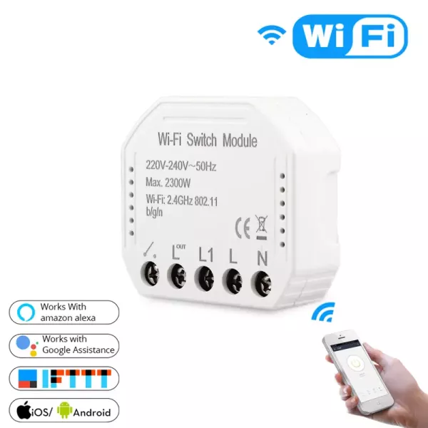 Módulo de interruptor inteligente Wi-Fi + Bluetooth + RF433 - 1 vía