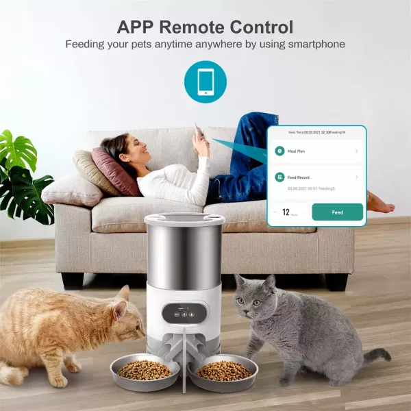 Alimentador automático doble para perros y gatos